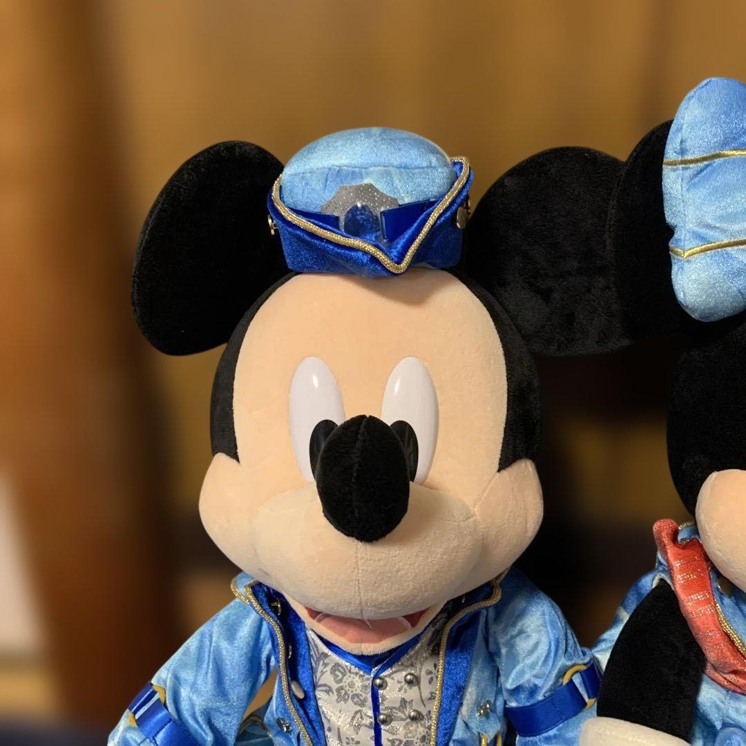 ディズニーシー15周年 ミッキーミニー特大ぬいぐるみ クリスタル