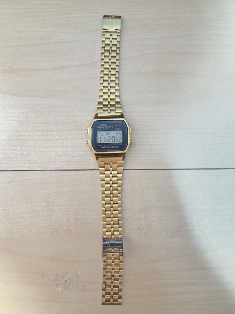 CASIO デジタル ウォッチ ゴールド 593 A159W JAPAN 腕時計 - メルカリ