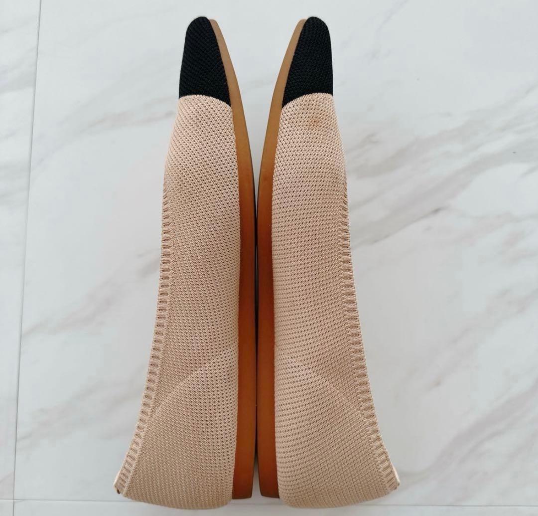 VIVAIA 38 24cm ニットパンプス バイカラー ベージュ ビバイア - メルカリ