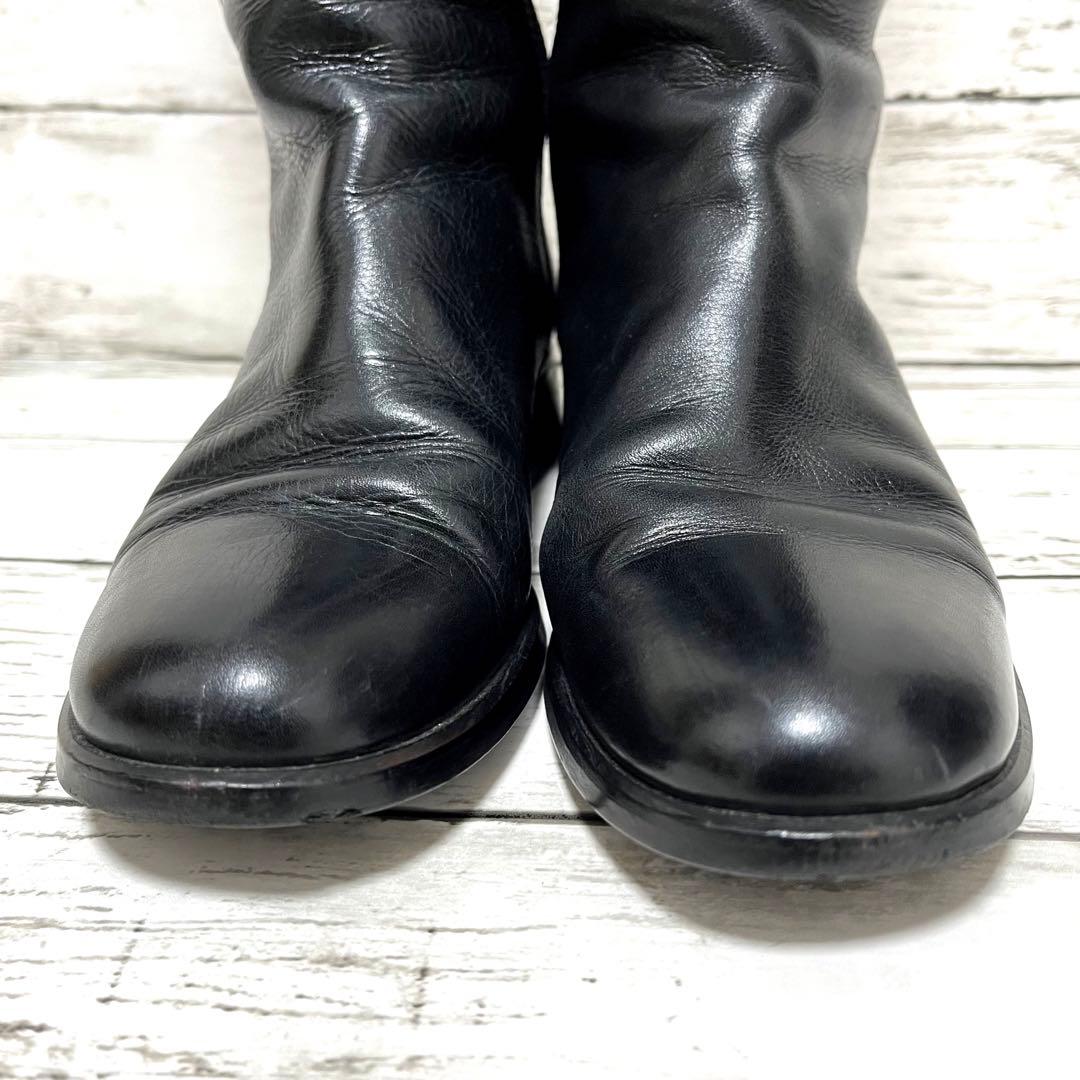 マーガレットハウエル IDEA オールレザー ロングブーツ サイドジップ