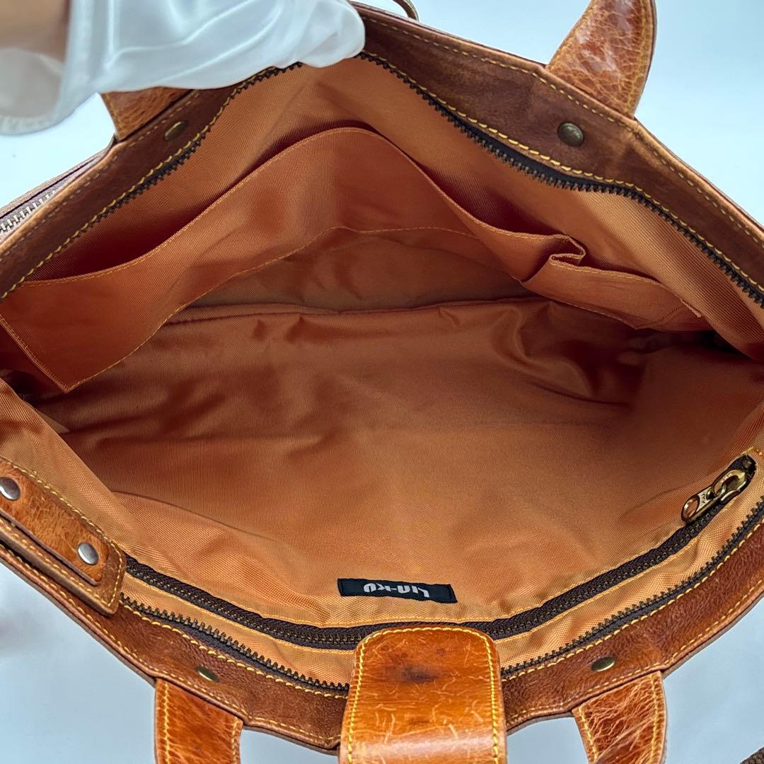 希少】輪怐 LIN-KU ビジネスバッグ 2way ブリーフケース キャメル