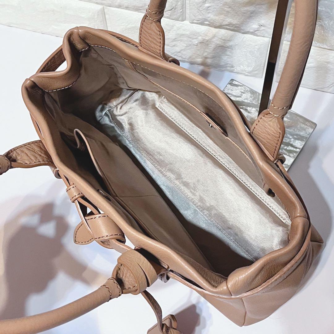 限定色 美品】土屋鞄 レザー ハンドバッグ ミニトート キャメル