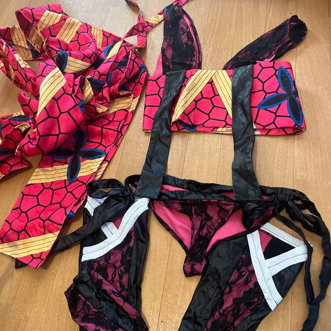 鬼滅の刃　堕姫　コスプレ　衣装一式　フリーサイズ 鬼滅の刃 遊郭編 堕姫（だき） 着物 コスプレ衣装 『鬼滅の刃』 下駄