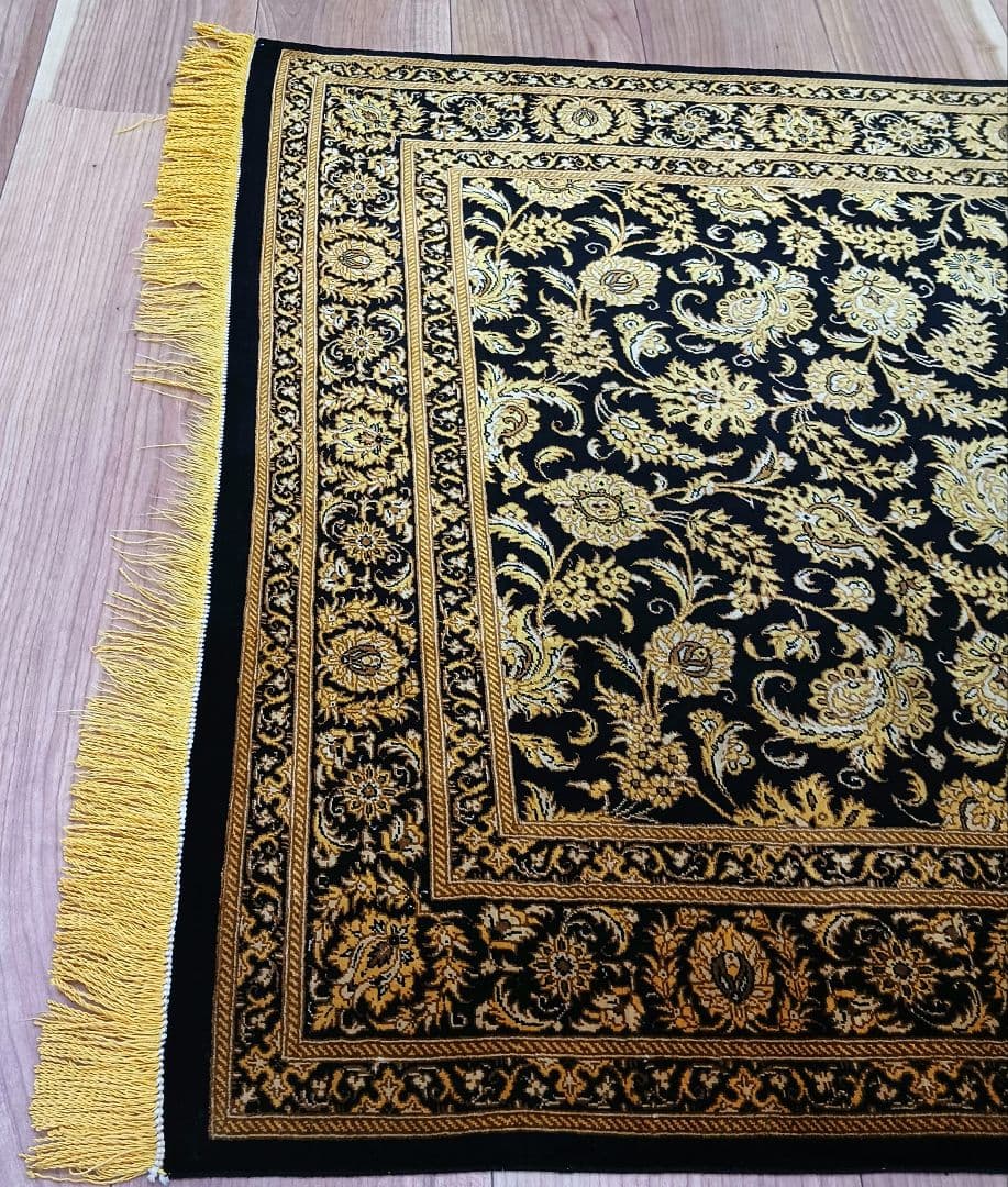 Y2702 ペルシャ絨毯 クム産 ラザヴィ工房 シルク100% 手織り ma クム産