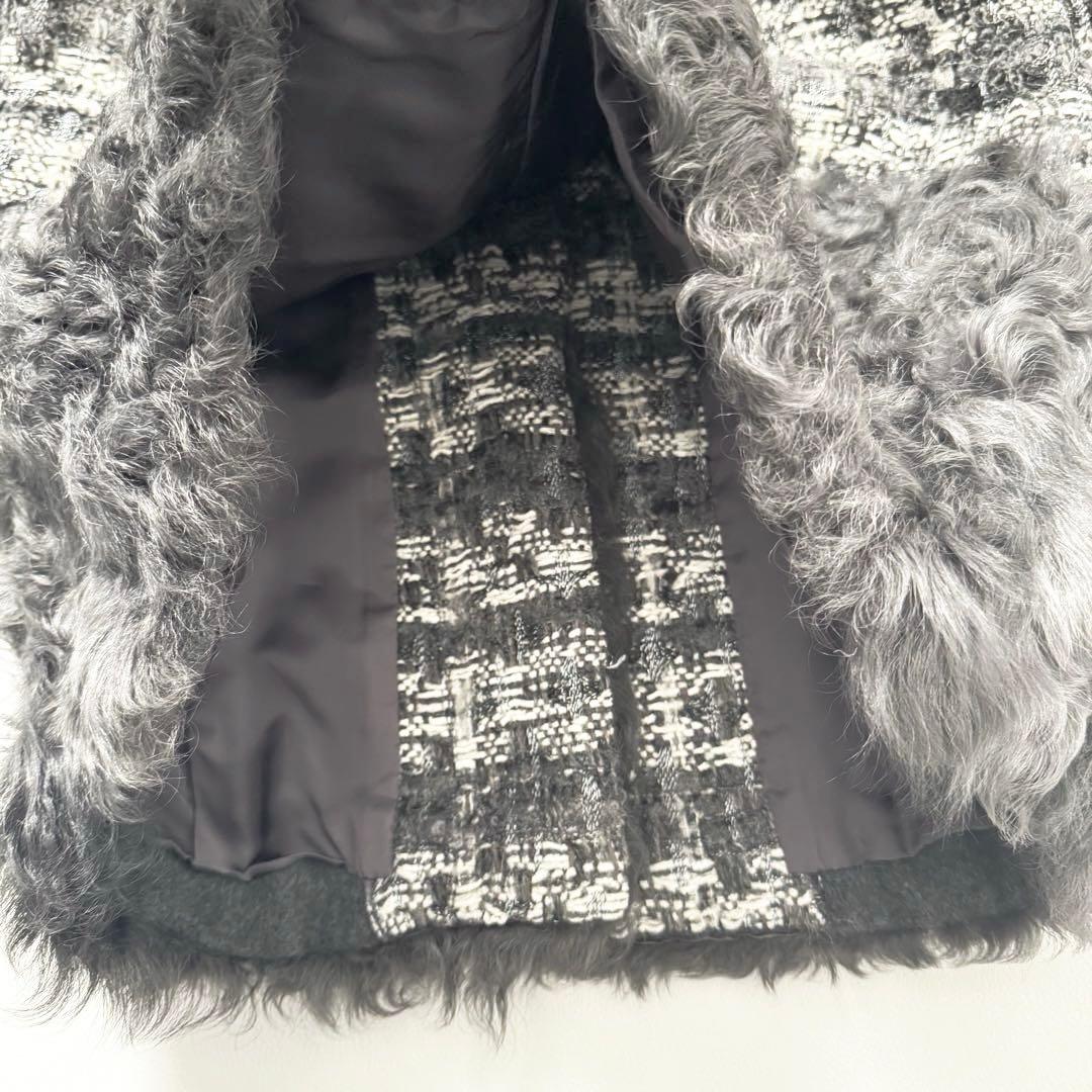 グレースコンチネンタル グレースクラス ファー切替ツイードコート