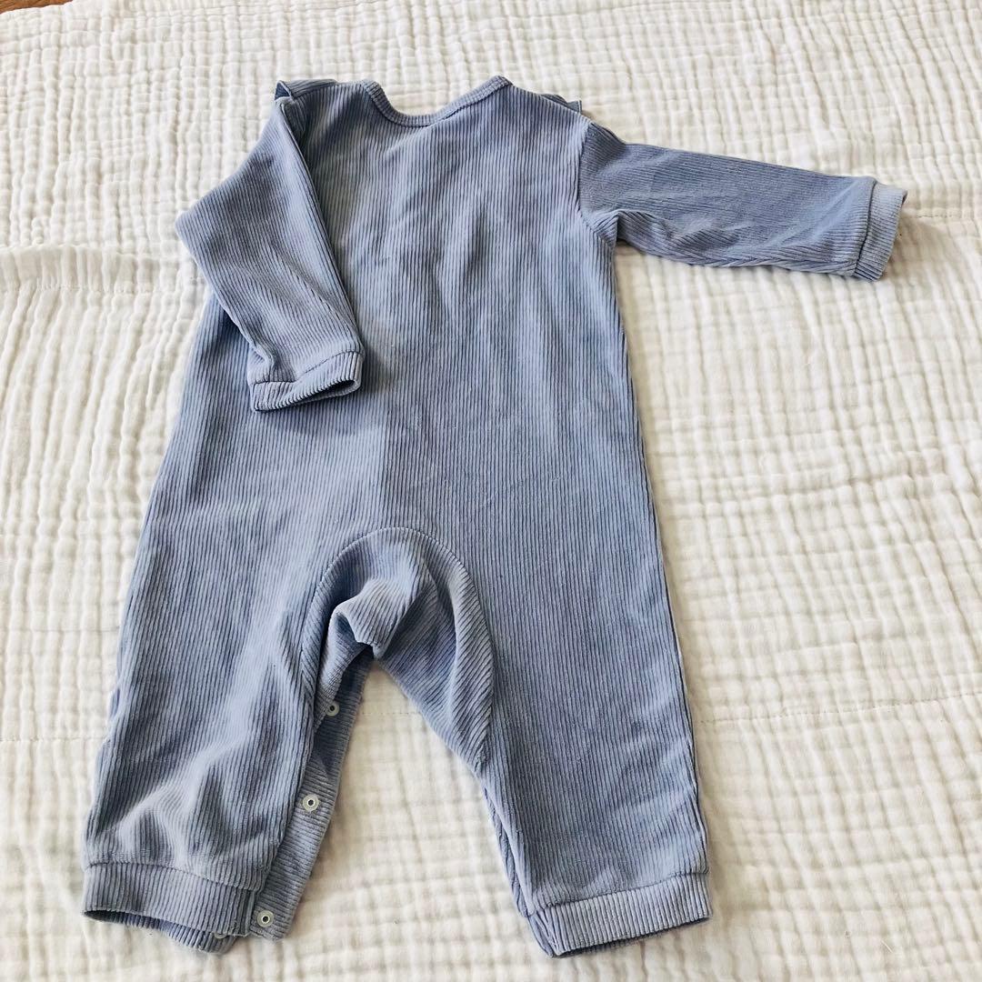 西松屋 あったか ロンパース 80 ブルー パジャマ - メルカリ
