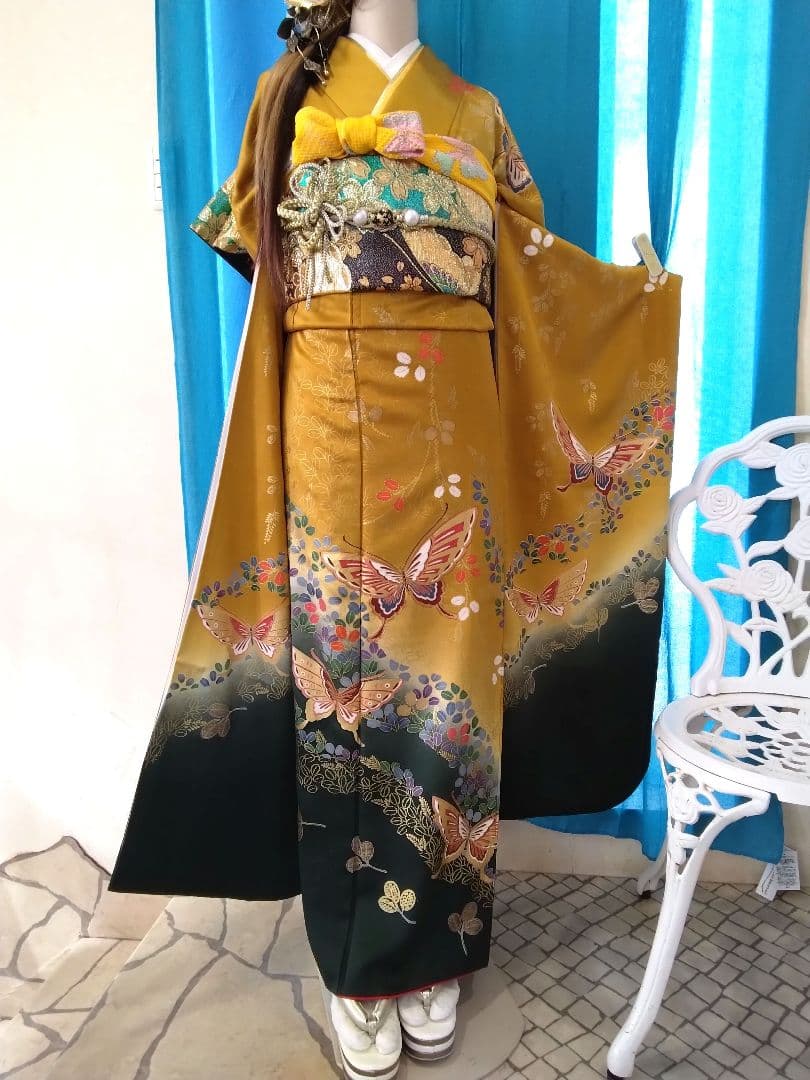 振袖フルセット、正絹振袖、成人式、重ね衿、帯揚げ帯締め、西陣袋帯