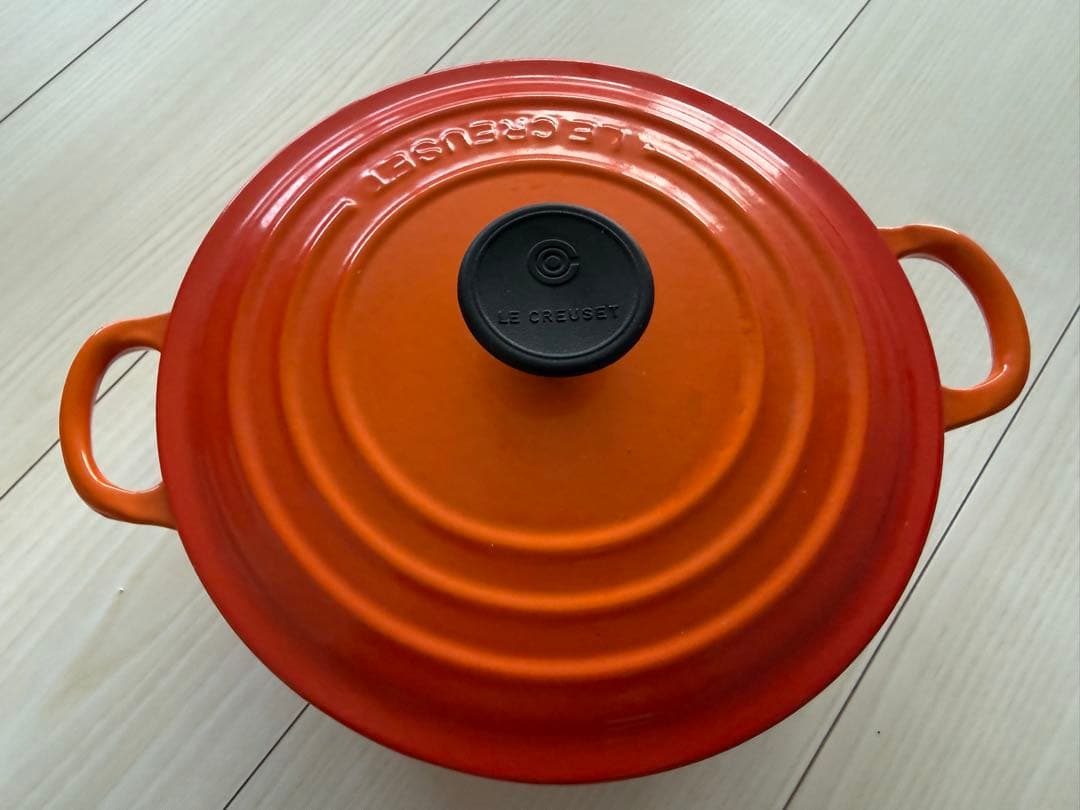 Le Creuset ココット・ランド　オレンジ 深鍋 20cm シグニチャー ココット・ロンド 20cm オレンジ (ブラックマット