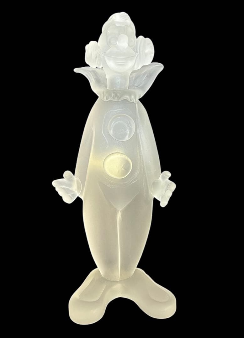 【☆ゆきみだいふく☆】レア！MURANO☆フロストガラス ピエロ人形 置物 ☆ゆきみだいふく☆】レア！MURANO☆フロストガラス ピエロ人形 置物