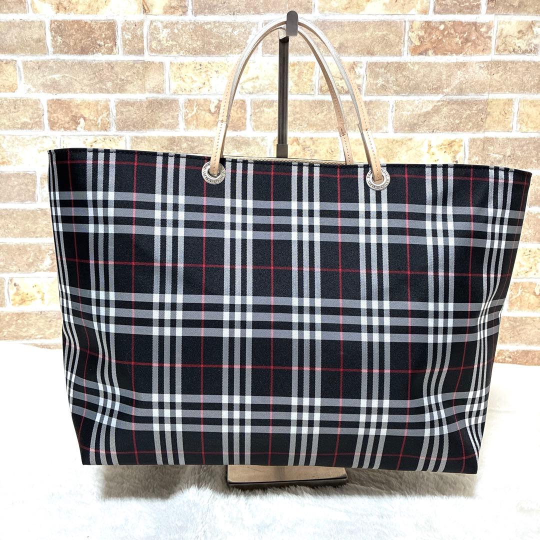 極美品 バーバリー ロンドン トートバッグ ノバチェック 大容量
