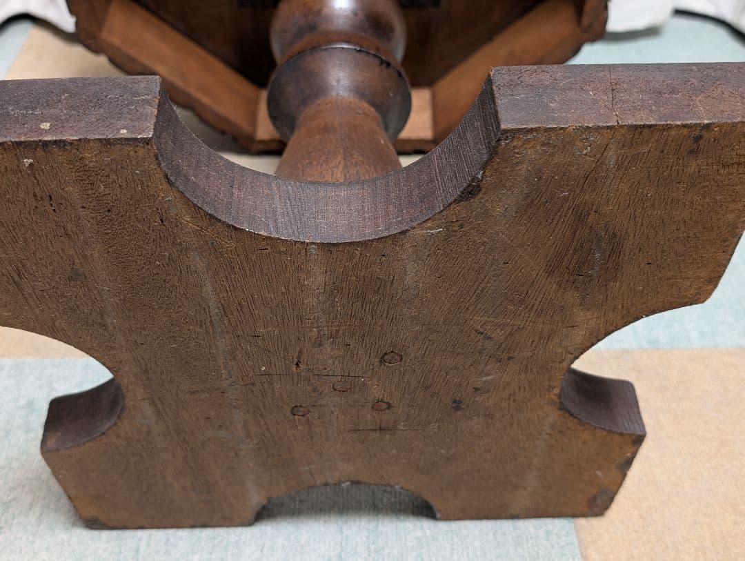 古家具 民芸家具 木製 木彫り サイドテーブル 花台の通販｜www