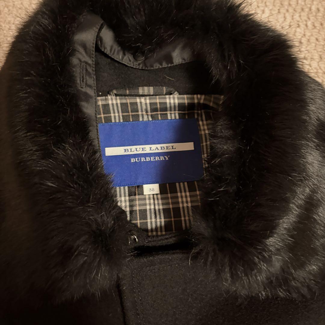 BURBERRY BLUE LABEL ブラックピーコート 38(Mサイズ)