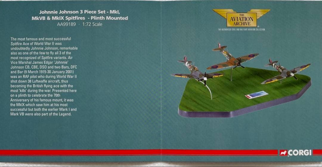 絶版新品希少 Corgi/コーギー1/72 スピットファイア70周年 3機セット