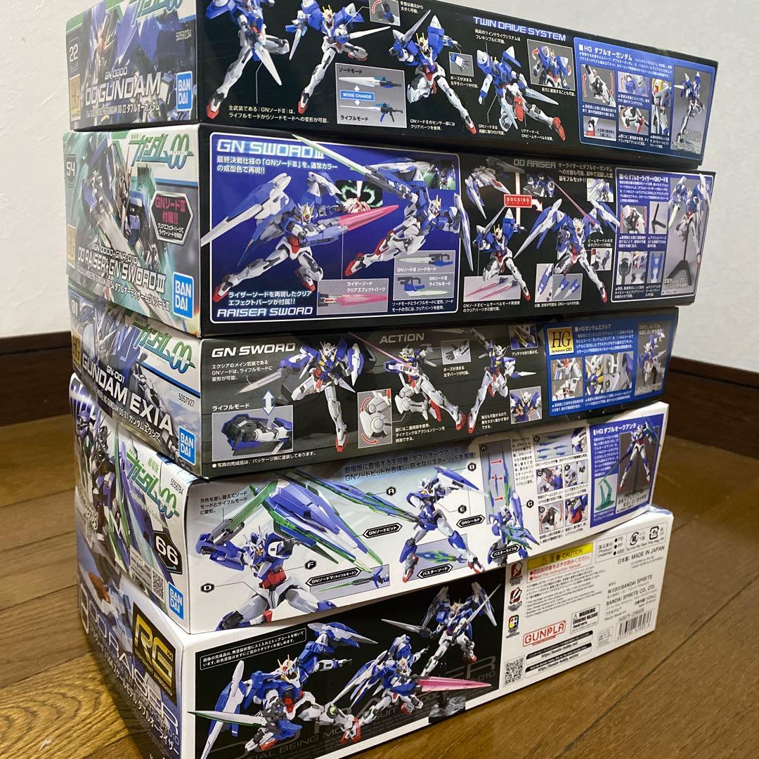 ガンプラ 5点まとめ売り ガンダムOO RG エクシア クアンタ オー