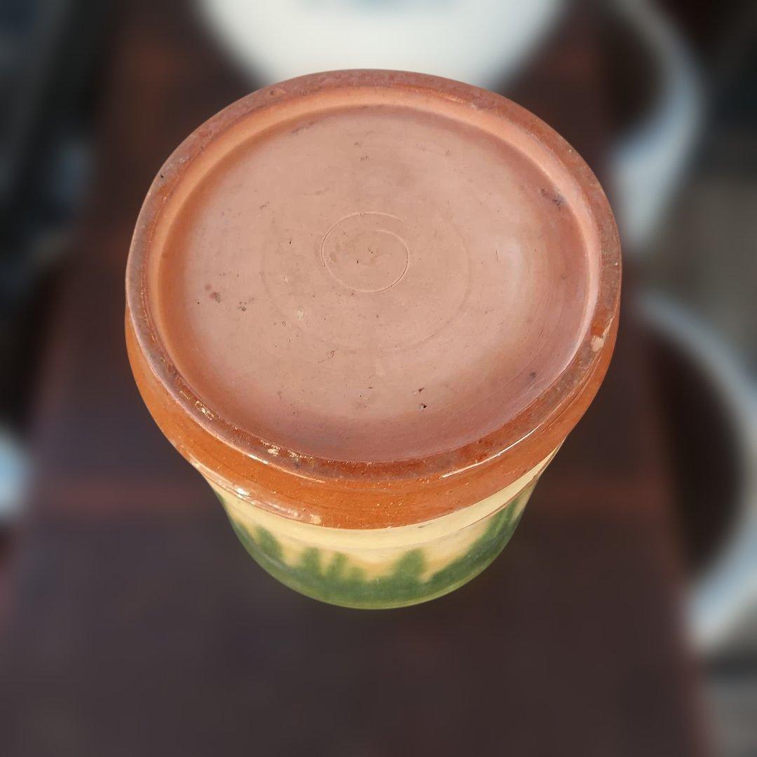 陶器製火鉢 緑と白のグラデーション 竹 植木鉢 - メルカリ