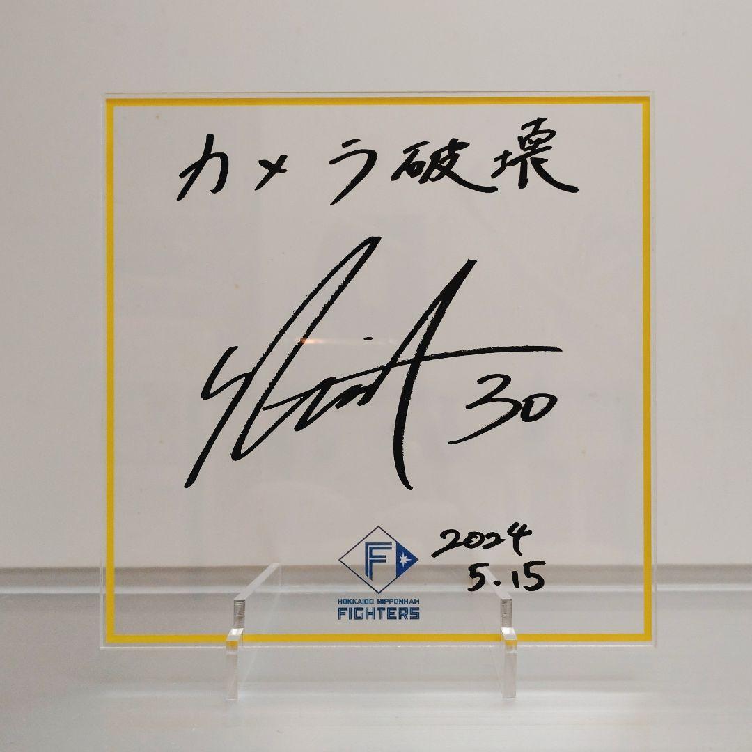 日本ハム 郡司裕也選手 直筆サイン入りエスコン実使用試合球 アクリル