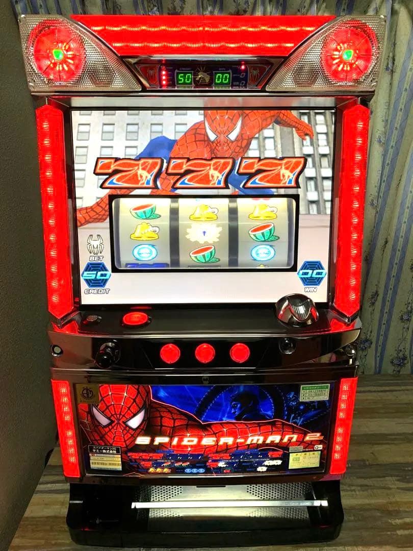 5号機 初代 スパイダーマン2 Sammy サミー コイン不要機 パチスロ実機