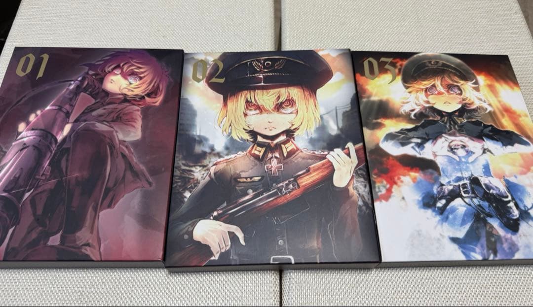 美品 幼女戦記 DVD 初回生産版 収納BOX付き 1〜3巻セット 全巻 全3巻