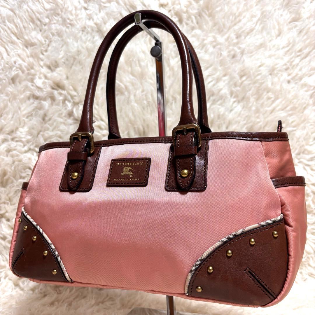 【極美品】バーバリーブルーレーベル　ハンドバッグ　レザー　スタッズ　稀少 BURBERRY BLUE LABEL/バーバリーブルーレーベル】 ハンドバッグ
