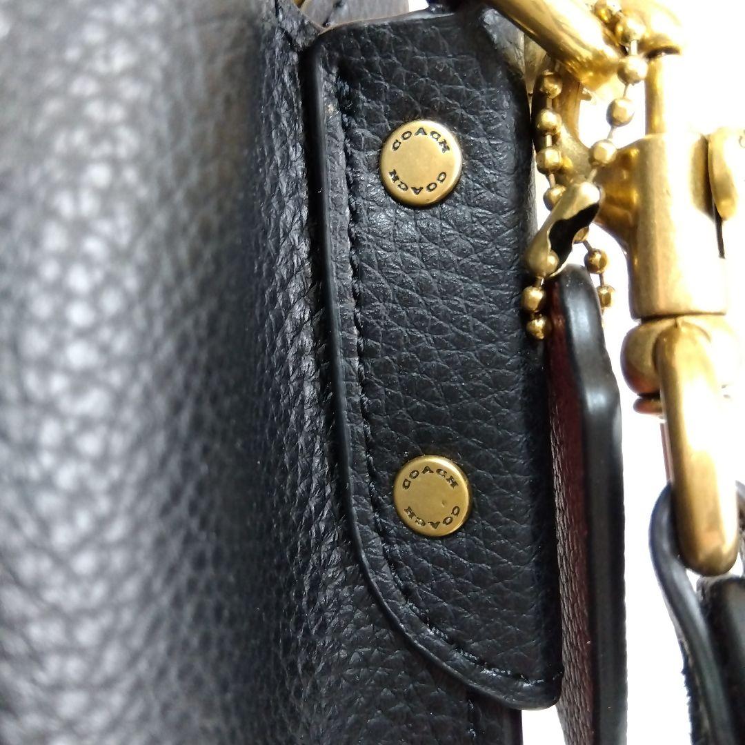 COACH ウィロウ ショルダーバッグ 2way ターンロック ブラック レザー