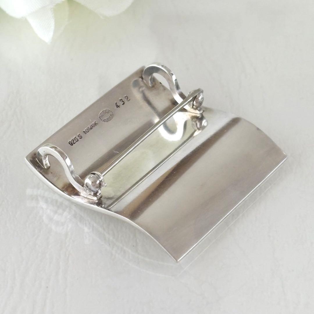 416【ジョージジョンセン】シルバー ブローチ トップ 2wayスクエア 432