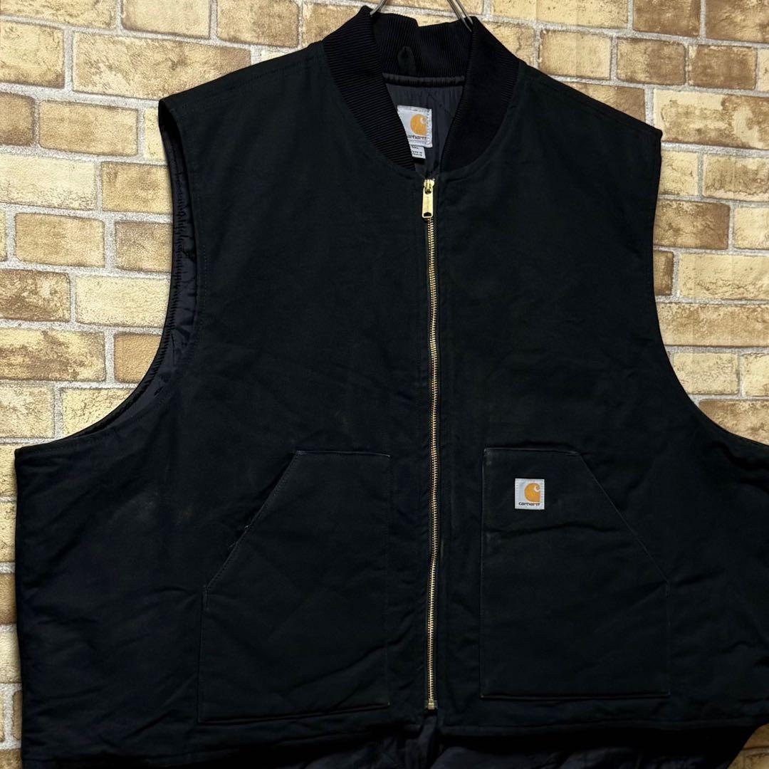 カーハート メキシコ製 ダックベスト 中綿 ビッグシルエット 黒