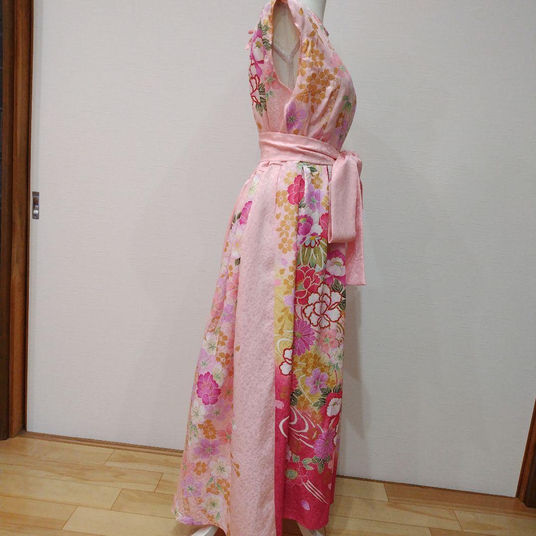振袖 ロングワンピース フレンチ リボン紐付き