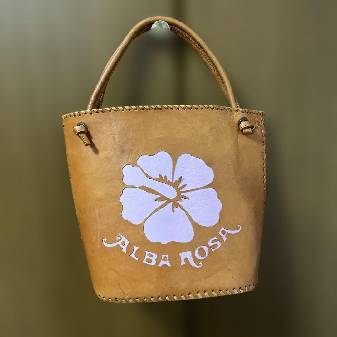 レア】ALBA ROSA レザーバッグ ロゴ入り - メルカリ