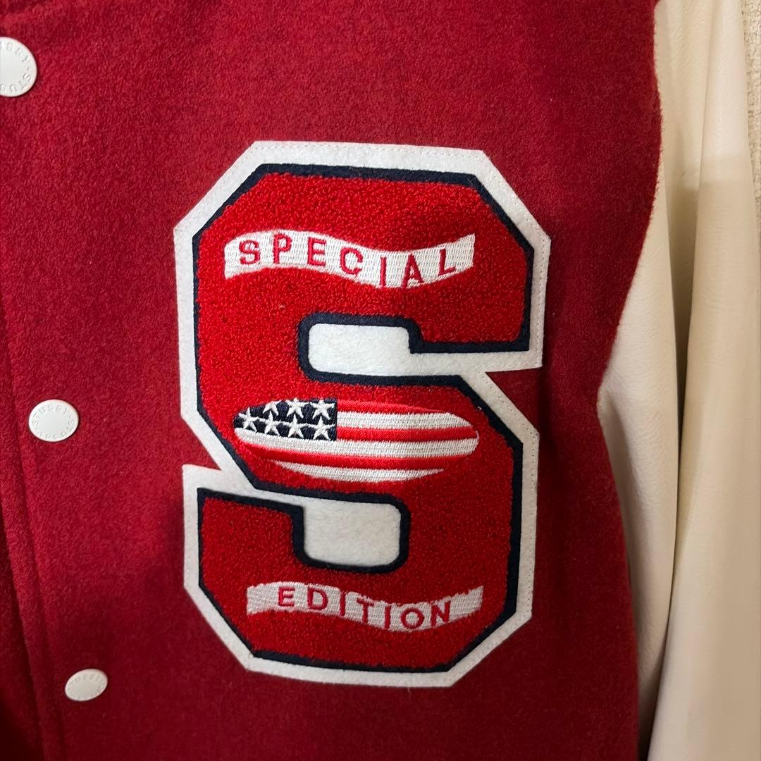 stussy／スタジャン／赤 - メルカリ