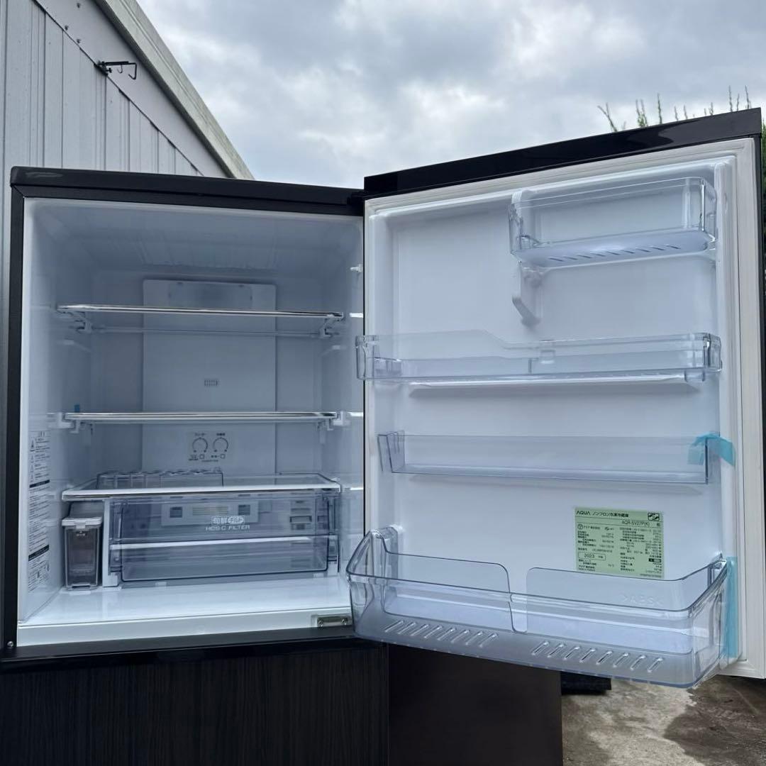 極美品 AQUA 2023年製 3ドア冷蔵庫 272L 高品位ウッドブラック