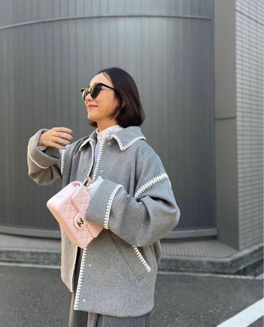 ロージーモンスター　ハマグリコート　　グレー ハマグリコート0.7 グレー 尾州 ダッフルコート | blanket