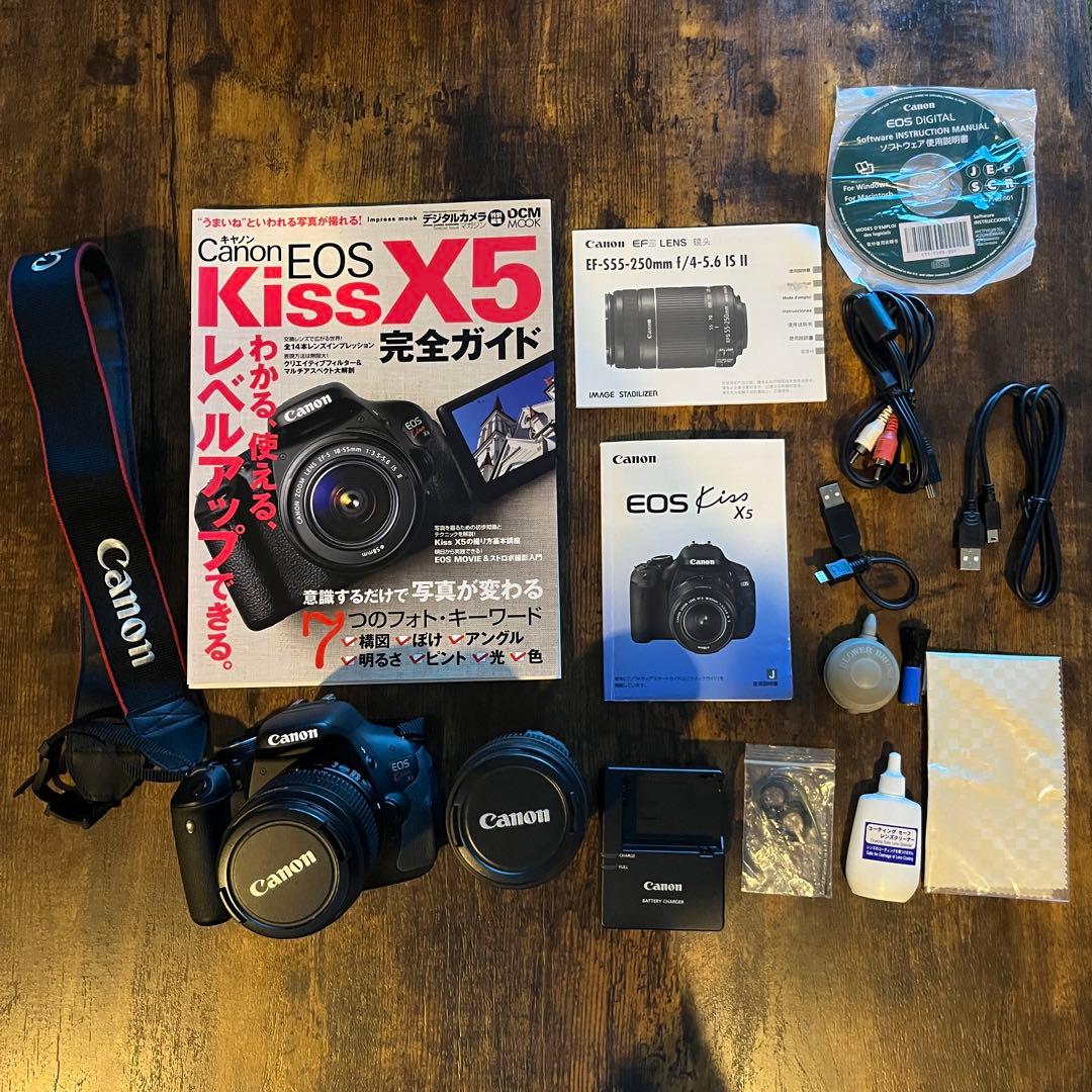 Canon EOS kissx5 ダブルズームレンズキット - メルカリ