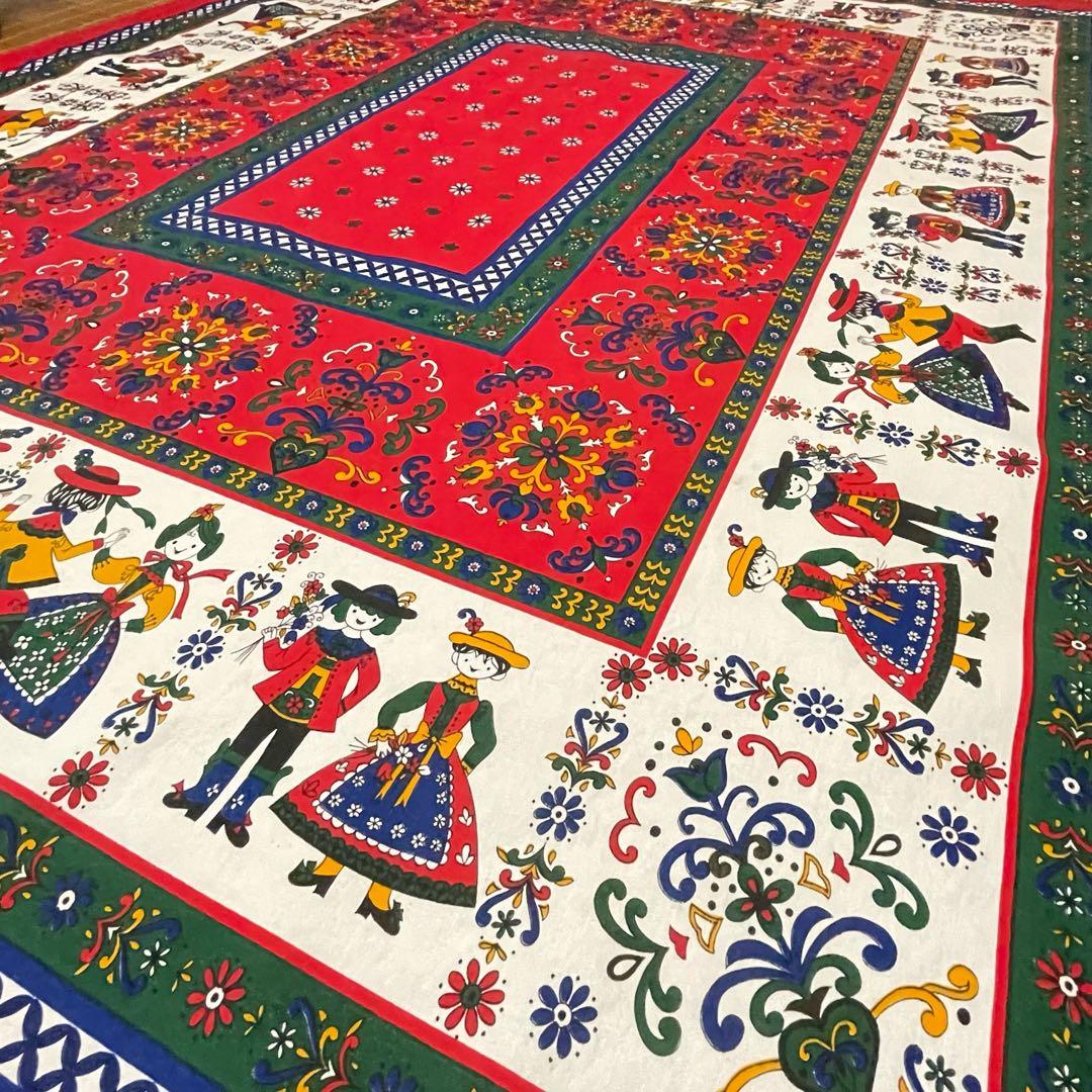 チロリアン マルチカバー オーストリア クロス 敷物 民族 生地 テーブルクロス 織物テーブルマット チロリアン フォークロア オーストリア | こりすの