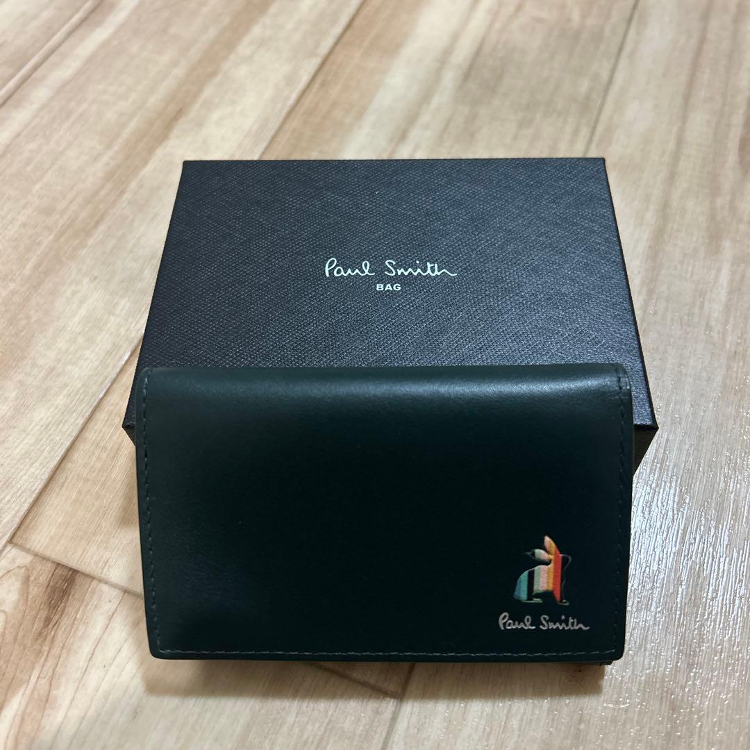 Paul Smith ダークグリーン　レザー 名刺入れ　箱付き Paul Smith（ポール・スミス） 名刺入れ メンズ レディース カード