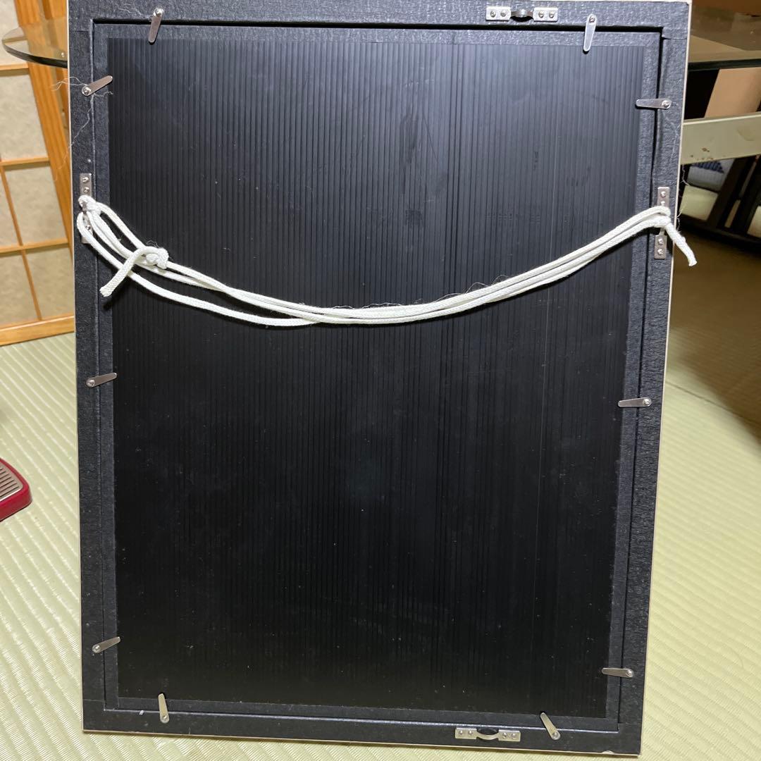 日本画 女性の横顔 紫とオレンジ