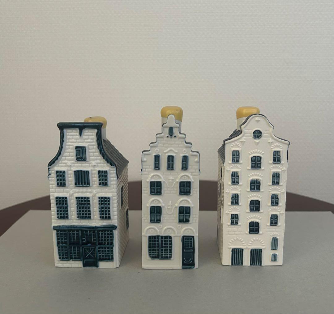KLMオランダ航空 デルフト焼きミニチュアハウス 3個 - メルカリ