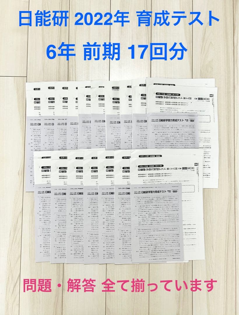 日能研 育成テスト★小6【2022年度 前期】欠品なし★6年生 最新版2025年度日能研新6年 学習力育成テスト前期 3回分 - メルカリ