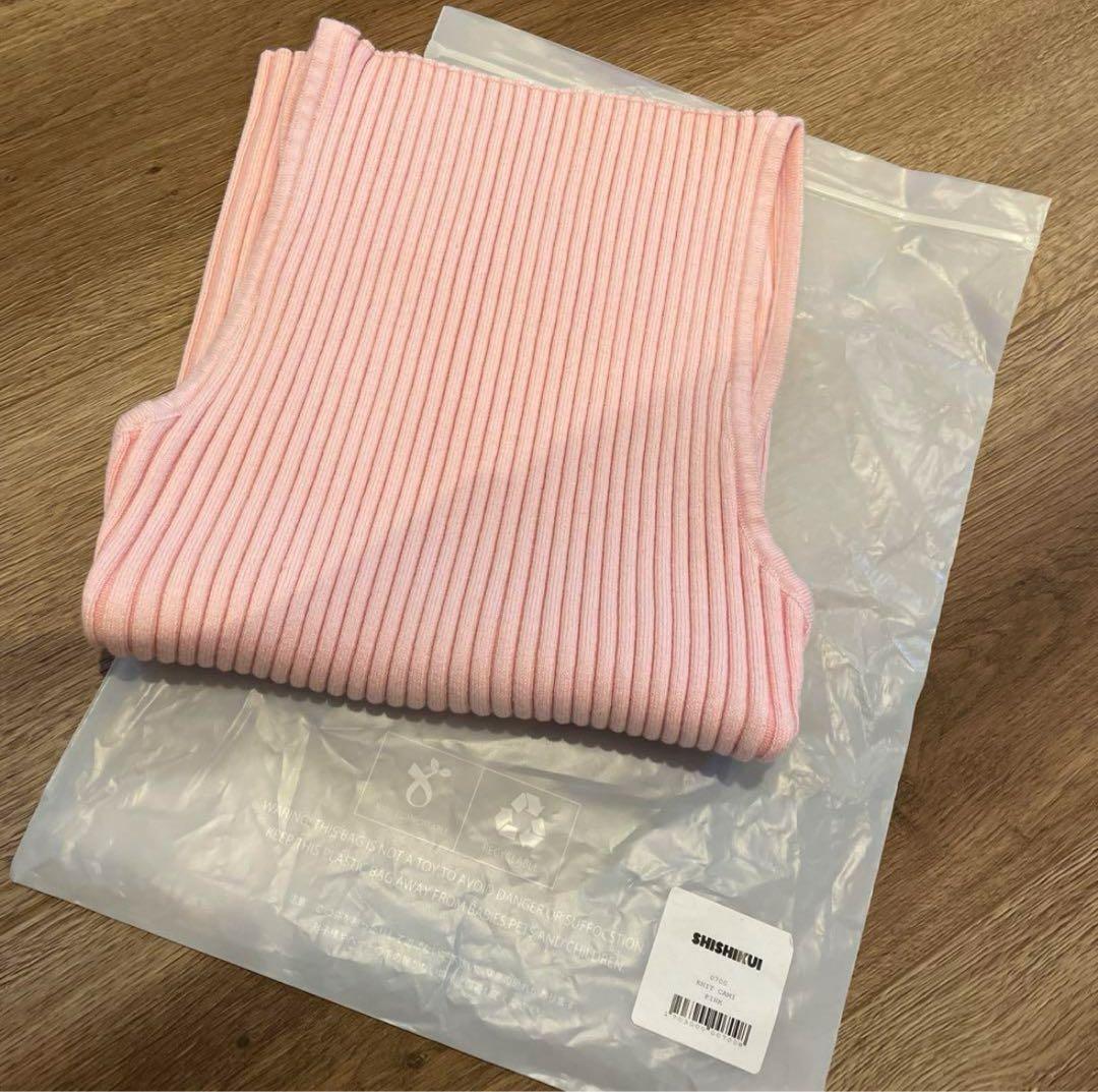 THE SHISHIKUI ニットキャミ ピンク - メルカリ