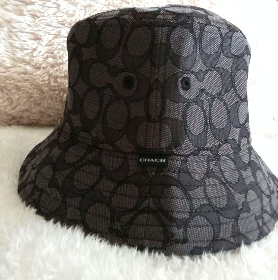 (新品未使用) COACH バケットハット ブラック/グレー XS/S 公式】コーチアウトレット | シグネチャー ジャカード バケット ハット
