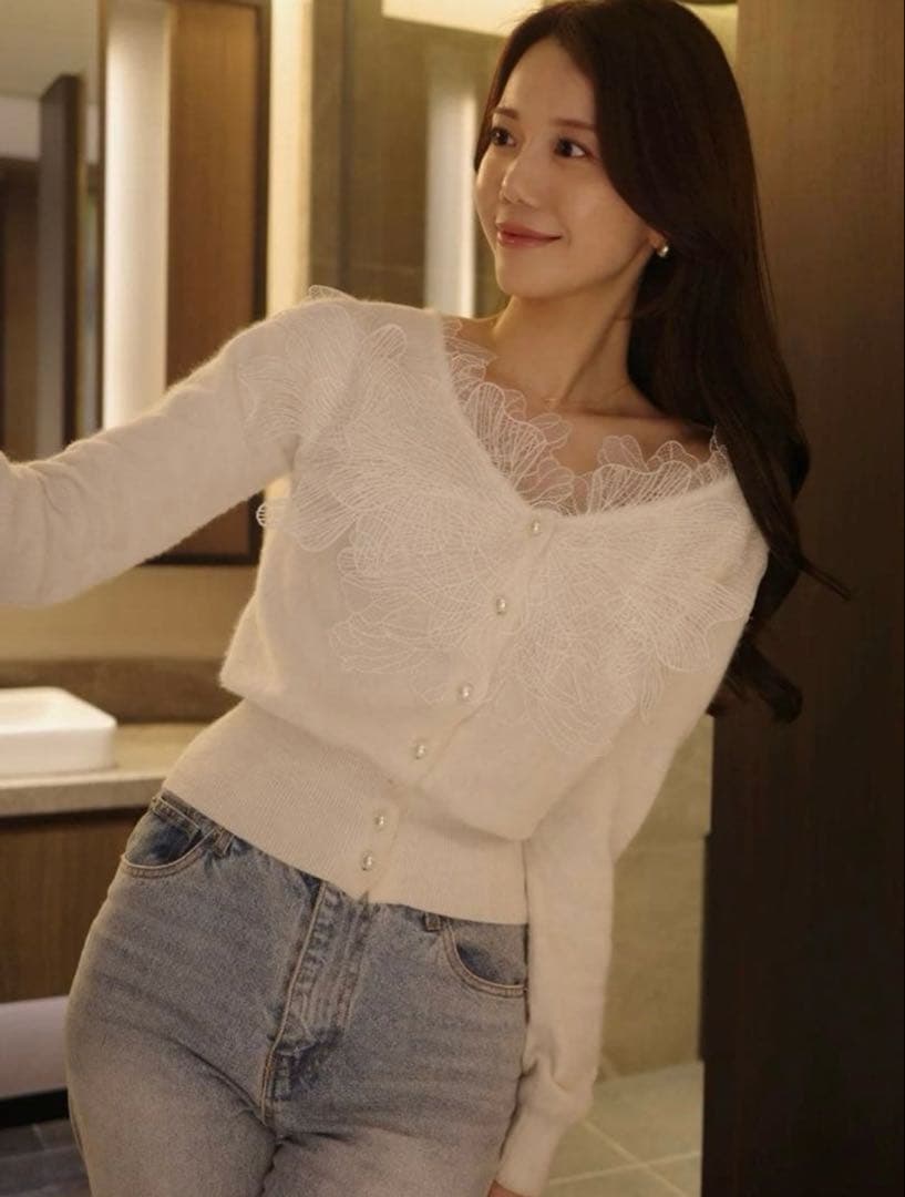 【新品タグ付き】polaura レースフリルカーディガン ホワイト レースフリルカーディガン – poláura OFFICIAL ONLINE STORE