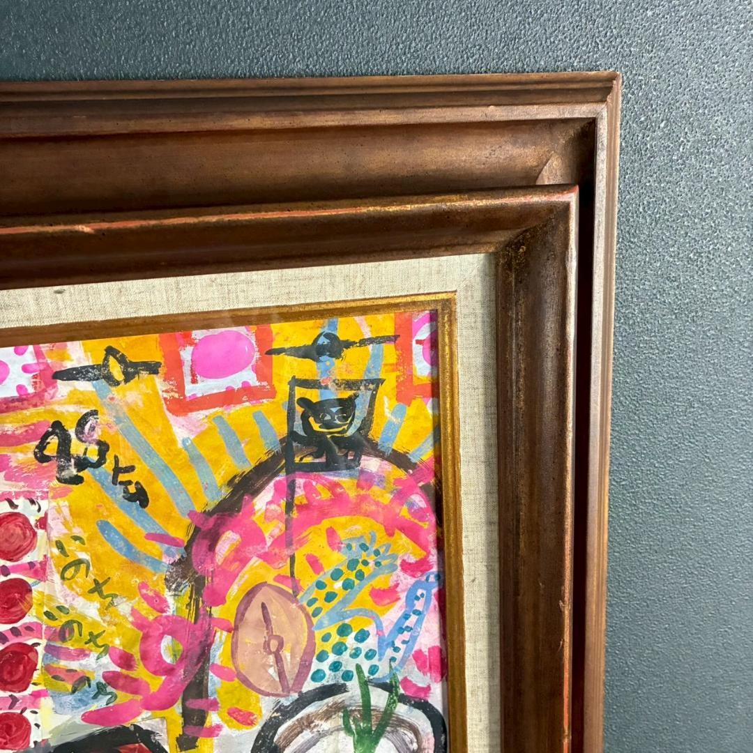 武内ヒロクニ「曼荼羅」水彩画 画廊シール有 額縁入り 現代美術 仏画