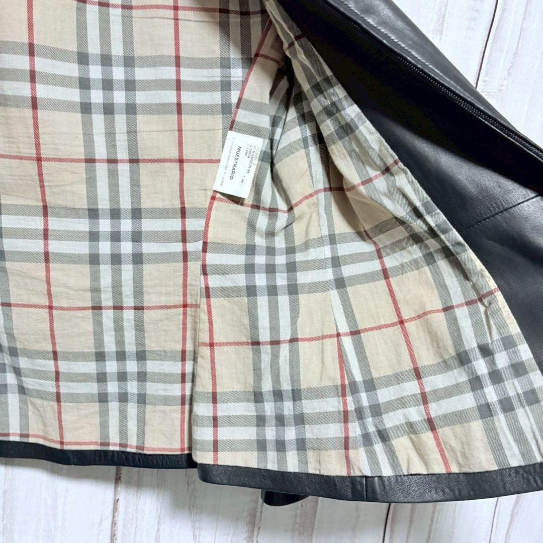 BURBERRY 本革 レザージャケット ノバチェック S〜Mサイズ - メルカリ