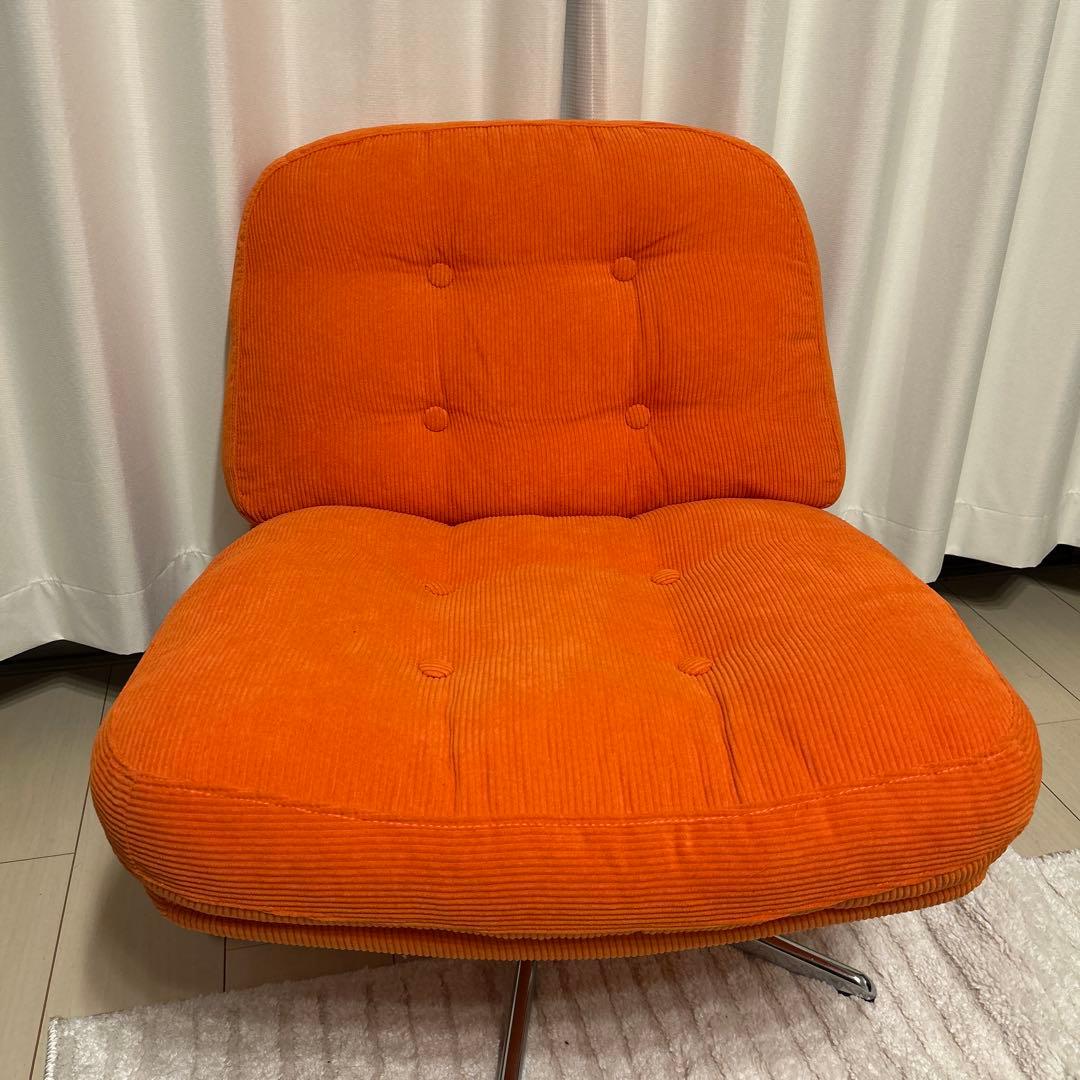 美品】ディヴリンゲ IKEA イケア 1人掛けソファ 回転チェア オレンジ