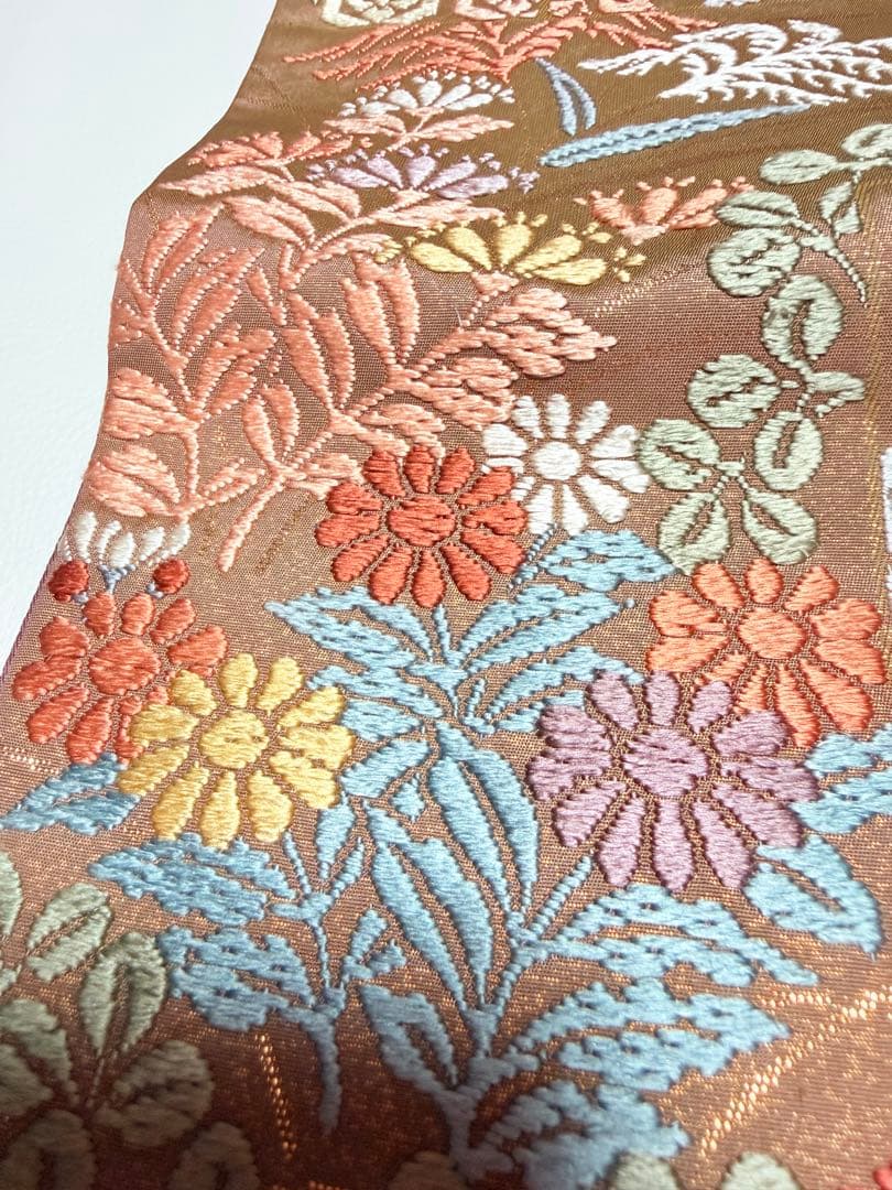 高級 袋帯 正絹 六通柄 総唐織 松藤彩衣文 フォーマル 訪問着 高級 訪問着