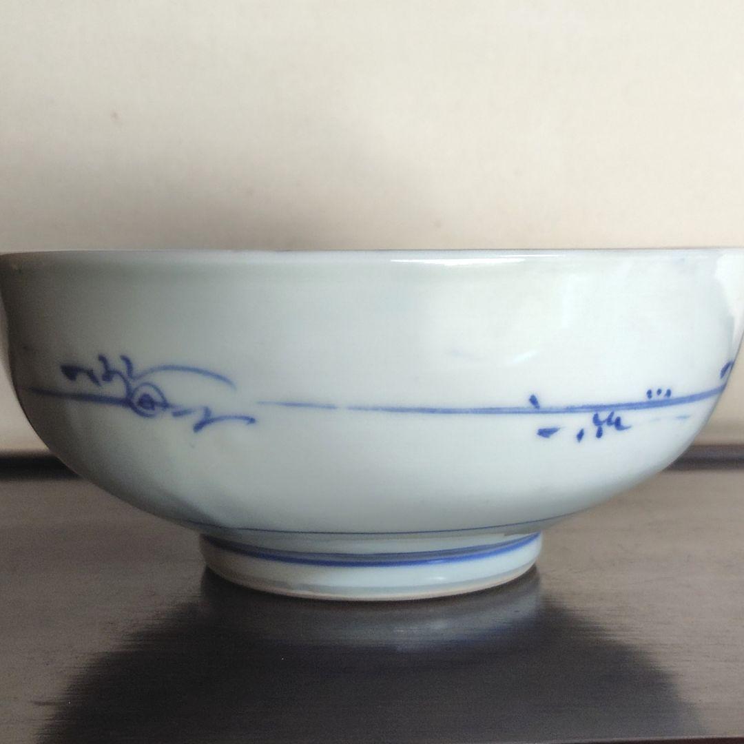 古伊万里 染付 手描き 山水 鉢 大中小3つ アンティーク レトロ 冬 春