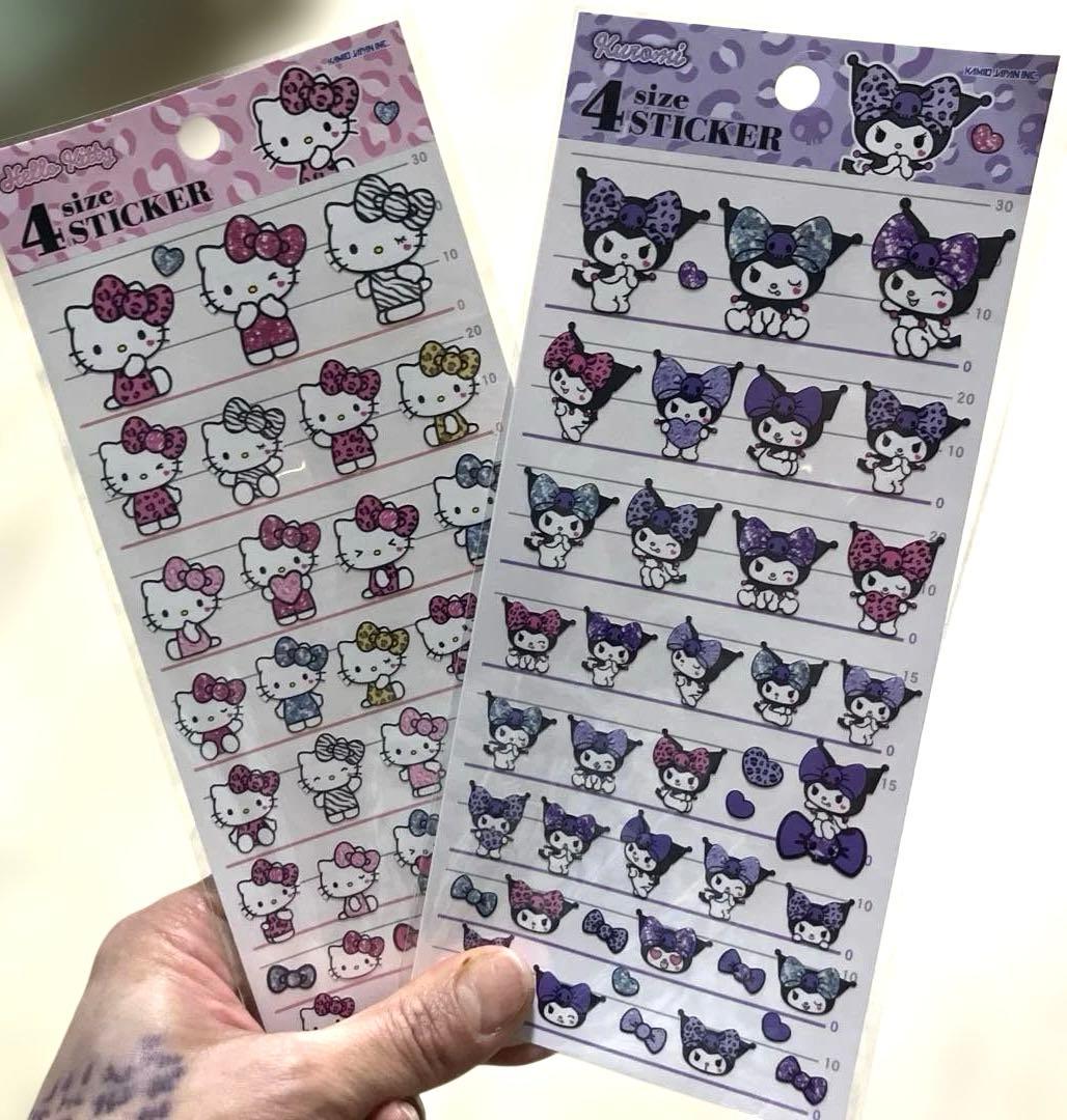 シール帳に♡キティ❤︎クロミ♡ヒョウ柄シール❤︎4size sticker