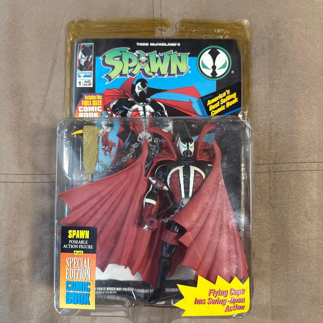 初期版 スポーン Flying Cape TMP TOYS ヴィンテージ McFarlane Spawn Flying Cape Has Swing Open Action Figure With J
