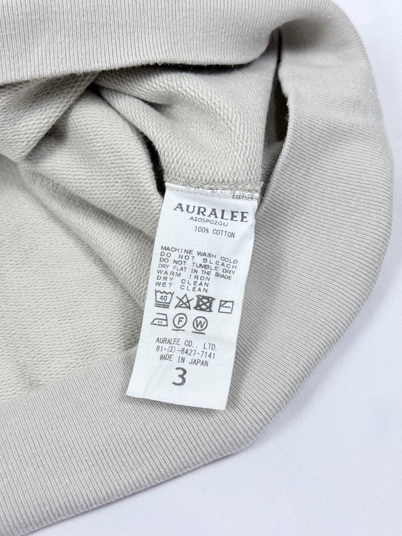 AURALEE オーラリー クルーネックスウェット 日本製 ベージュ 3 - メルカリ