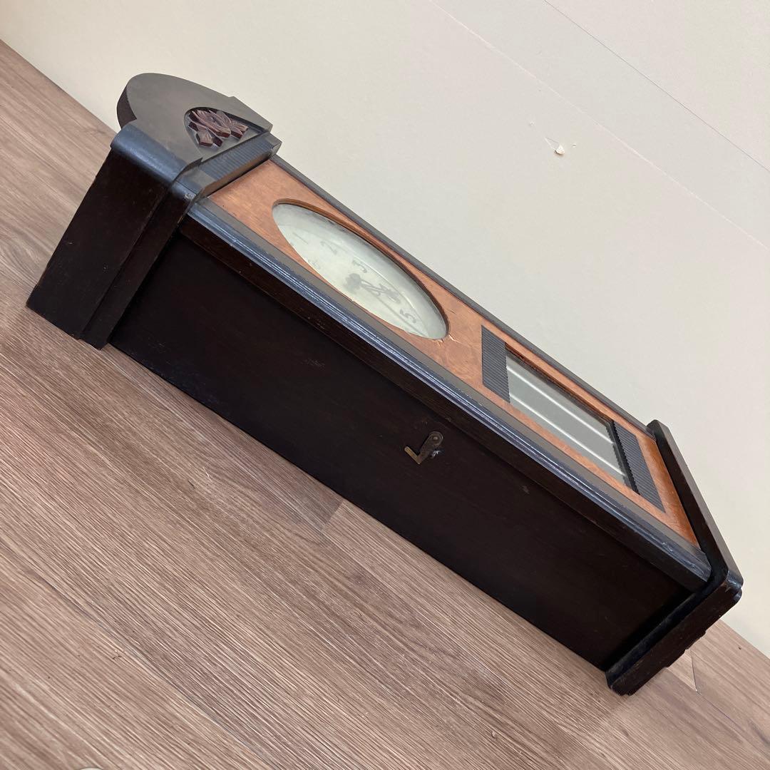 E-2 ジャンク品 アンティーク 振り子時計 ゼンマイ式 壁掛け時計