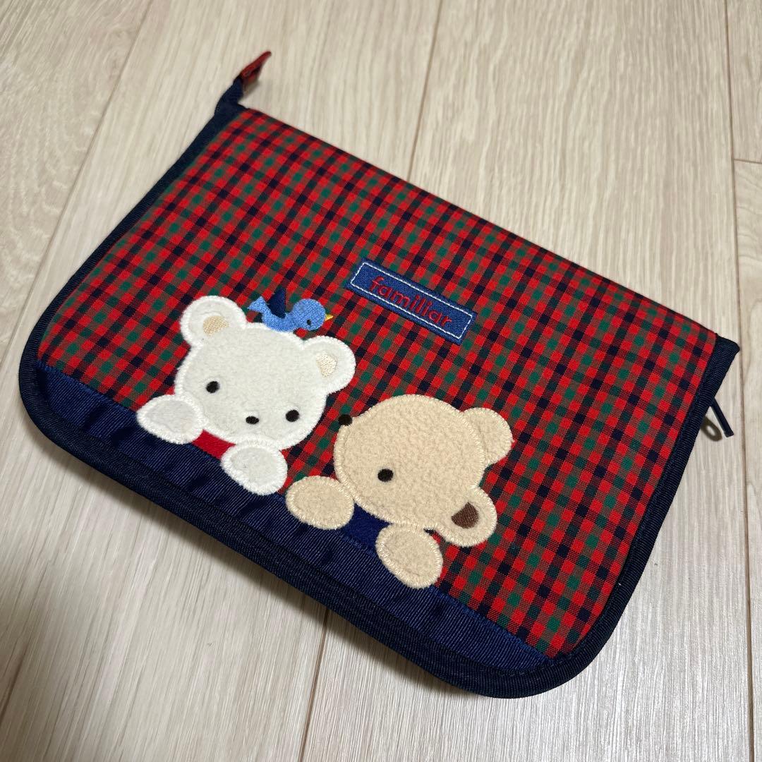 新品同様familiar 母子手帳ケース クマ刺繍付き - メルカリ